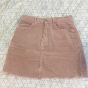 Light Pink High Waisted Corduroy Skirt